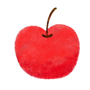 リンゴのイラスト3　絵本風　ⒸAtelier Funipo